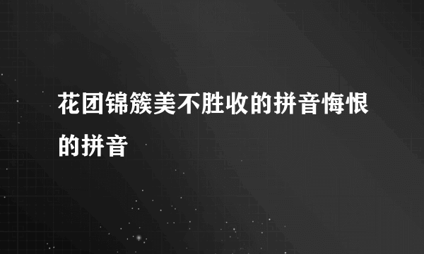 花团锦簇美不胜收的拼音悔恨的拼音