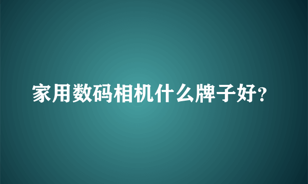 家用数码相机什么牌子好？