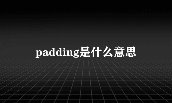 padding是什么意思