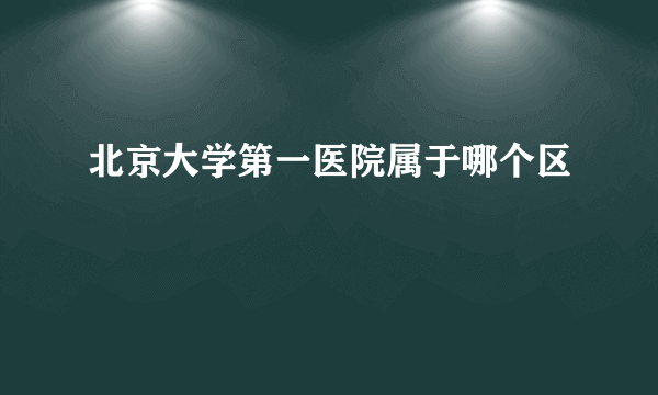 北京大学第一医院属于哪个区