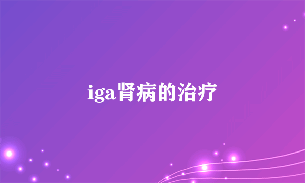 iga肾病的治疗