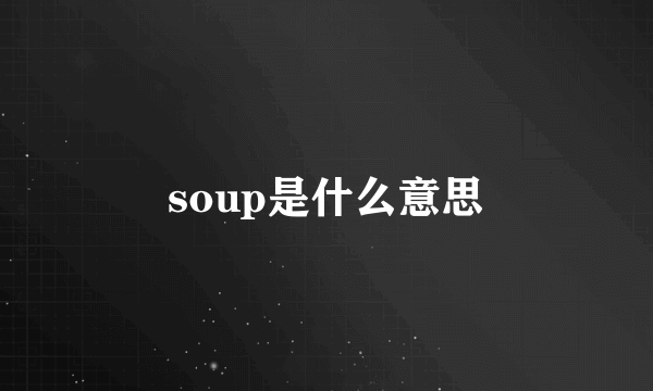 soup是什么意思