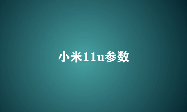 小米11u参数