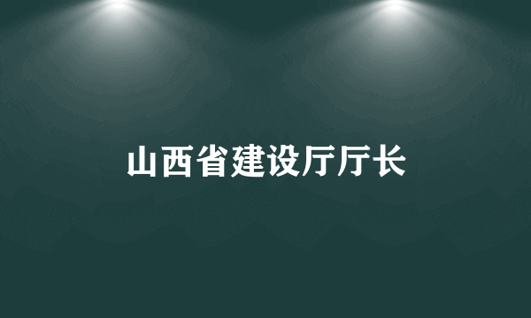 山西省建设厅厅长