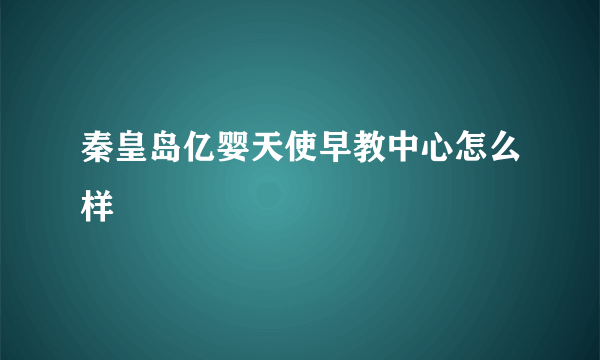 秦皇岛亿婴天使早教中心怎么样