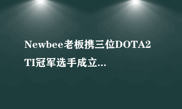 Newbee老板携三位DOTA2 TI冠军选手成立Newbee.B战队