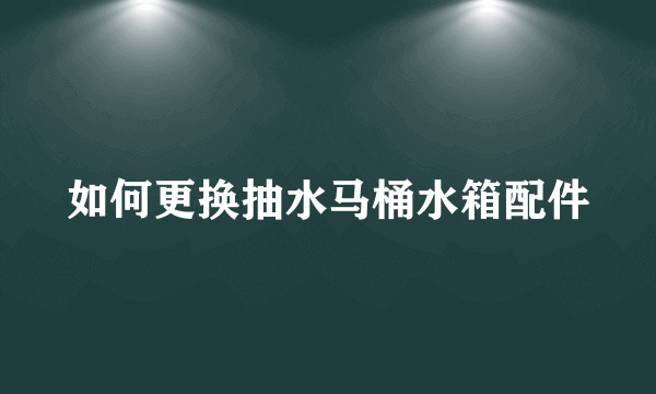 如何更换抽水马桶水箱配件