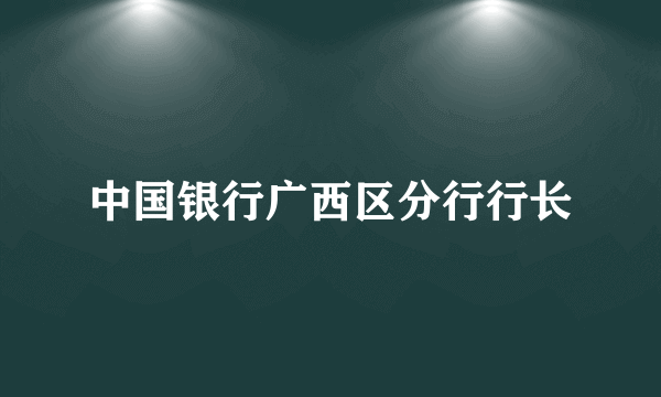 中国银行广西区分行行长