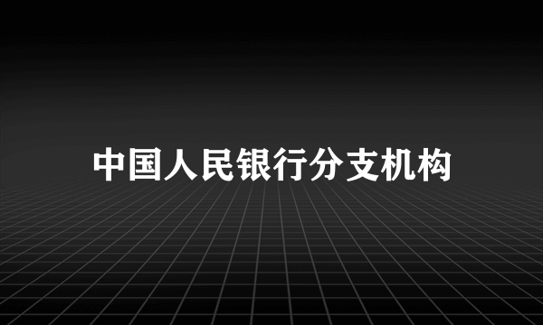 中国人民银行分支机构