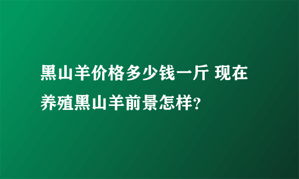 黑山羊价格多少钱一斤 现在养殖黑山羊前景怎样？