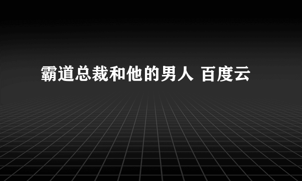 霸道总裁和他的男人 百度云