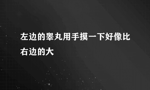 左边的睾丸用手摸一下好像比右边的大