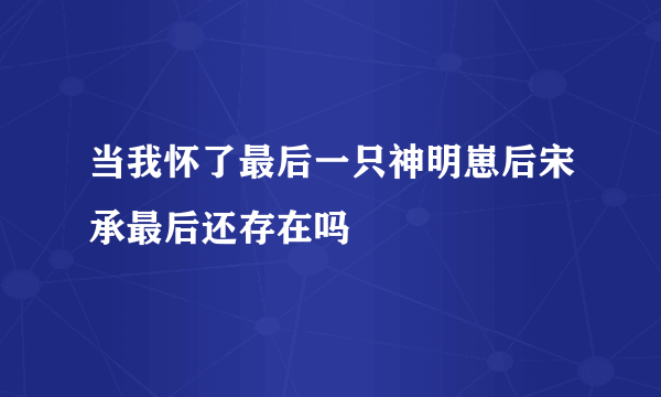 当我怀了最后一只神明崽后宋承最后还存在吗