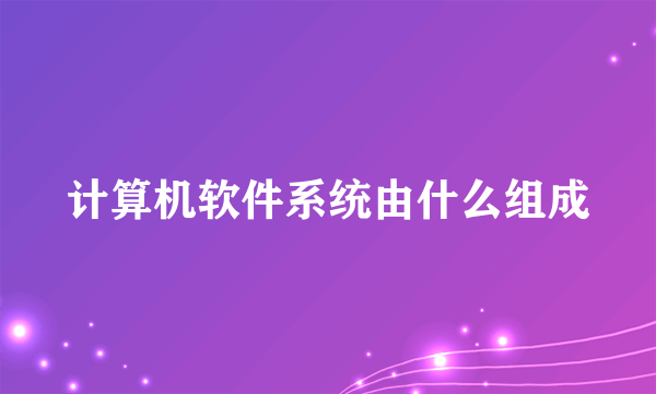 计算机软件系统由什么组成