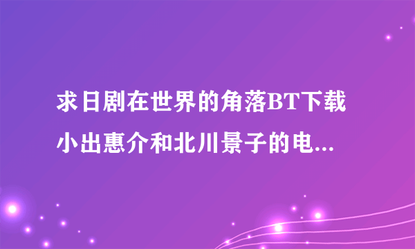 求日剧在世界的角落BT下载 小出惠介和北川景子的电视剧11集