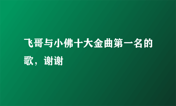 飞哥与小佛十大金曲第一名的歌，谢谢