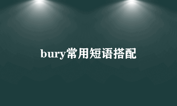 bury常用短语搭配