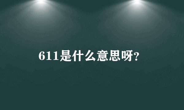 611是什么意思呀？