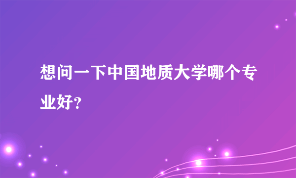 想问一下中国地质大学哪个专业好？