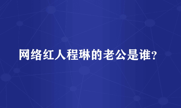 网络红人程琳的老公是谁？