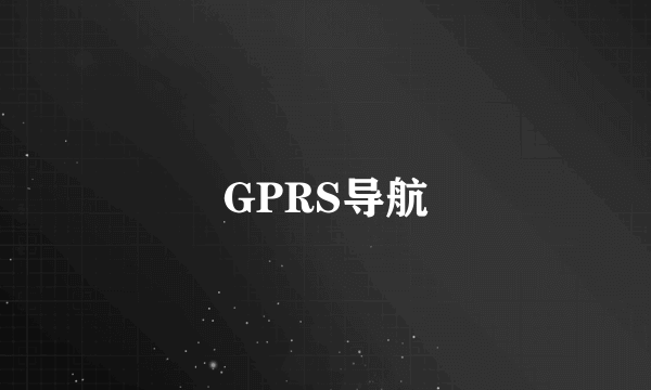 GPRS导航