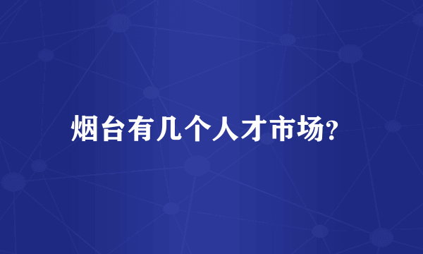 烟台有几个人才市场？