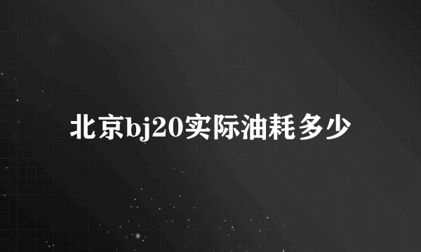 北京bj20实际油耗多少