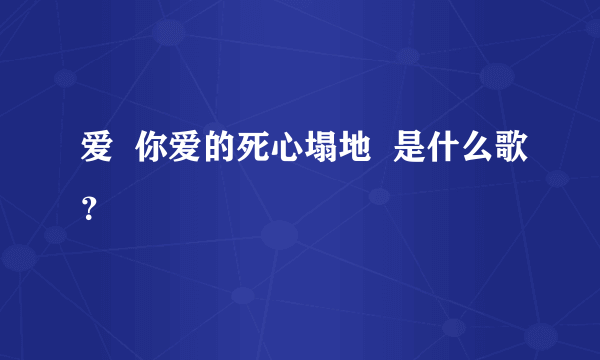 爱  你爱的死心塌地  是什么歌？