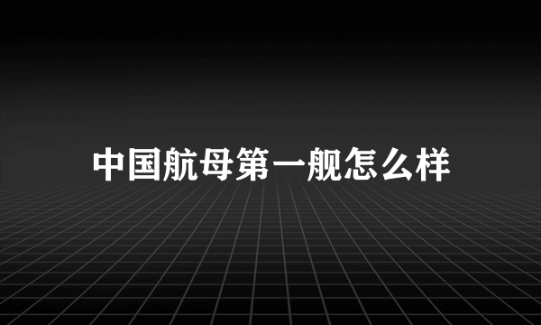 中国航母第一舰怎么样