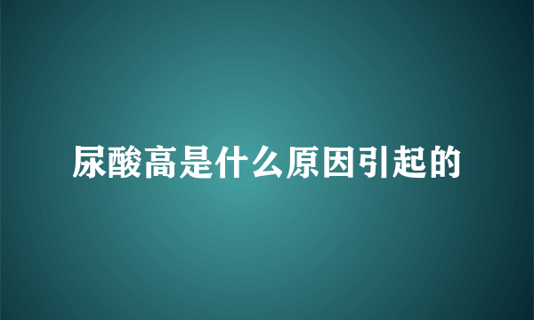 尿酸高是什么原因引起的