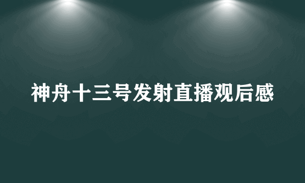 神舟十三号发射直播观后感