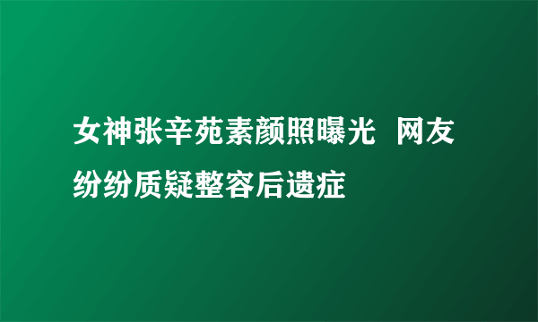 女神张辛苑素颜照曝光  网友纷纷质疑整容后遗症