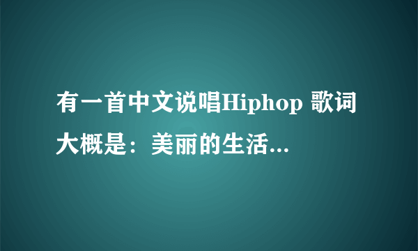 有一首中文说唱Hiphop 歌词大概是：美丽的生活我们可以去创造,每一个夜