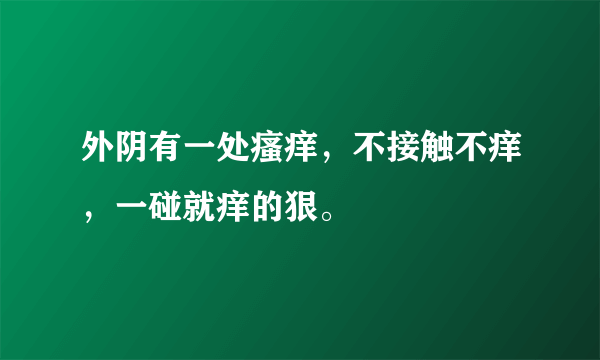 外阴有一处瘙痒，不接触不痒，一碰就痒的狠。