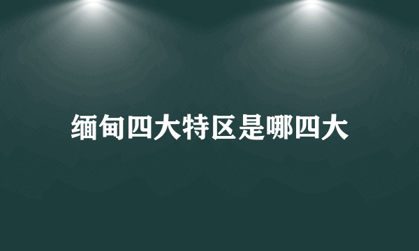 缅甸四大特区是哪四大