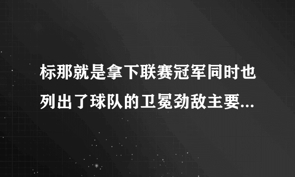 标那就是拿下联赛冠军同时也列出了球队的卫冕劲敌主要是两支球队