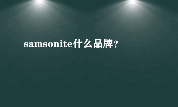 samsonite什么品牌？