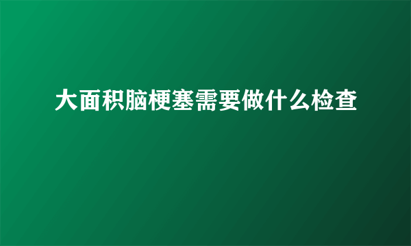 大面积脑梗塞需要做什么检查