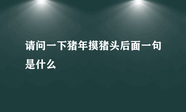 请问一下猪年摸猪头后面一句是什么