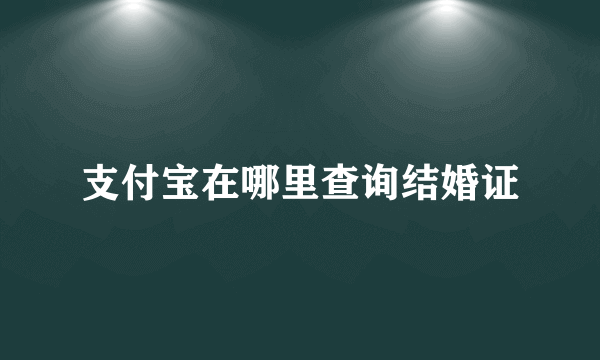 支付宝在哪里查询结婚证