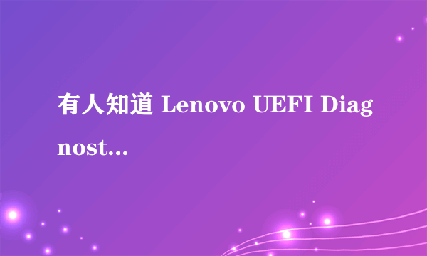 有人知道 Lenovo UEFI Diagnostics 是什么 肿么使用