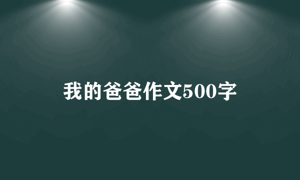 我的爸爸作文500字