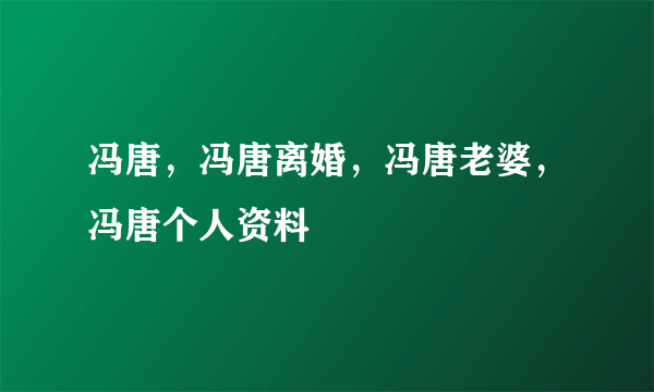 冯唐，冯唐离婚，冯唐老婆，冯唐个人资料