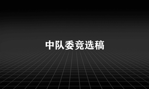 中队委竞选稿