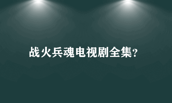 战火兵魂电视剧全集？