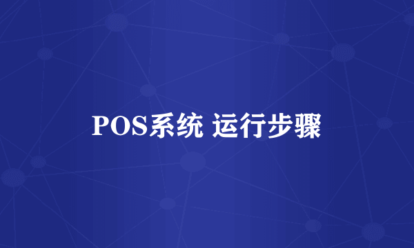 POS系统 运行步骤