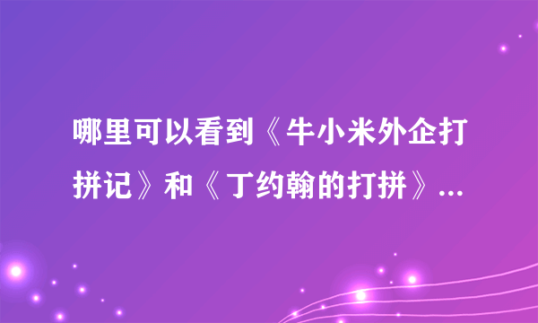 哪里可以看到《牛小米外企打拼记》和《丁约翰的打拼》全集啊？