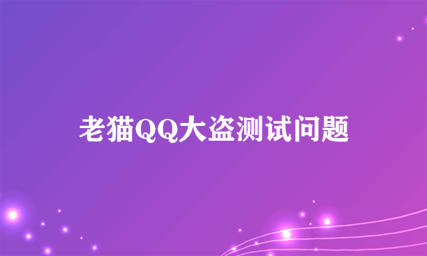 老猫QQ大盗测试问题