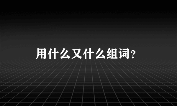 用什么又什么组词？