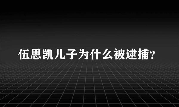 伍思凯儿子为什么被逮捕？